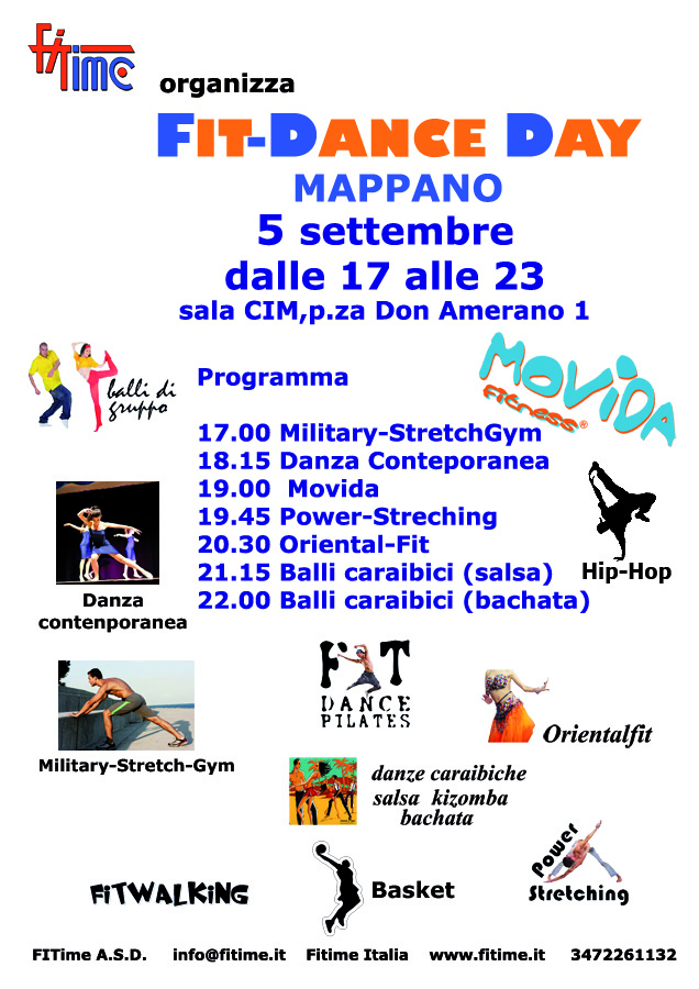 FIT-DANCE DAY INAUGURAZIONE STAGIONE CORSI FITIME A MAPPANO